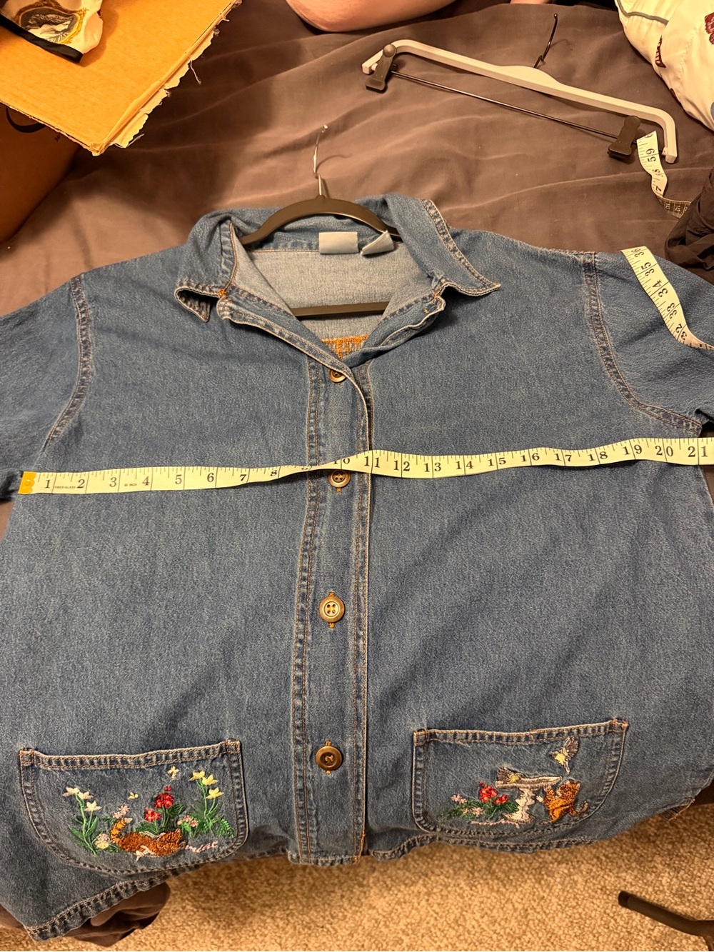 Blair cat theme pattern button down top - Picture 5 of 5